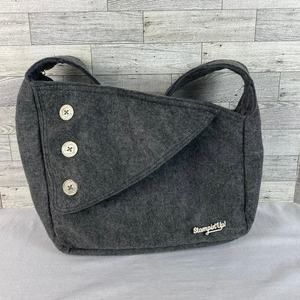 Stampin’ Up! Gray Wool-Blend Messenger Bag 12” Crossbody Purse Convention 2015